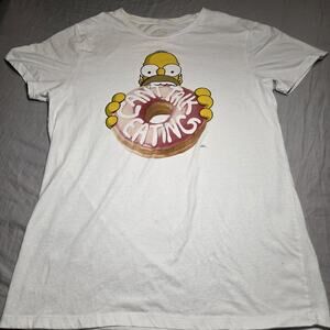 White Vintage Simpsons Graphic Tee From Early 2000s